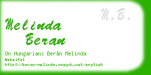 melinda beran business card