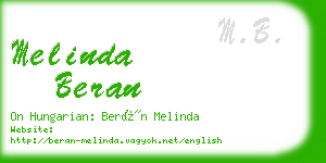 melinda beran business card